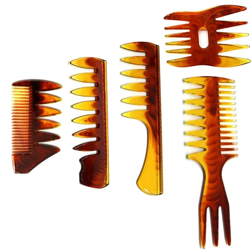 Peine de pelo para peluquería peluquero peluquero textura peine paquete de 5 cepillos profesionales para el cabello retro peluquería estilo cuidado