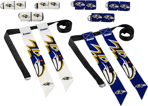 Miniatura 23 de Franklin Sports NFL - Conjuntos de fútbol con bandera del equipo de la NFL, cinturones + banderas, para niños + adultos, se adapta a cintura