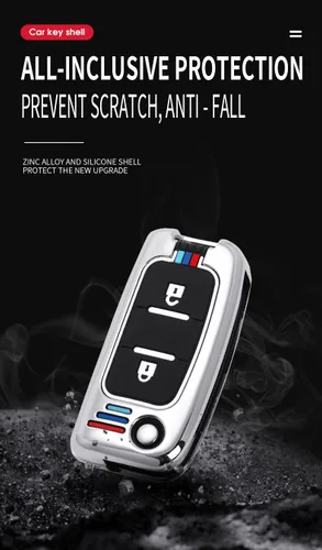 Miniatura 5 de Funda para llavero FOTON Tunland Auman TOANO SAUVANA Accesorios Aleación+Carcasa de TPU con llaveros Smart Remote Auto Key Protector-2 Botón Negro