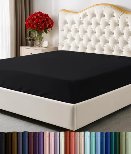 Miniatura 31 de Utopia Bedding Sábana Bajera Completa Ajustada - Sábana de Fondo - Bolsillo Profundo - Microfibra Suave - Resistente al Encogimiento y la Azul Spa