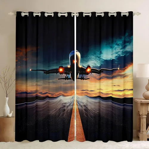 Miniatura 18 de Erosebridal - Paneles de cortina con notas musicales retro rotantes para ventana, cortinas estilo grunge de música rock para niños y adultos
