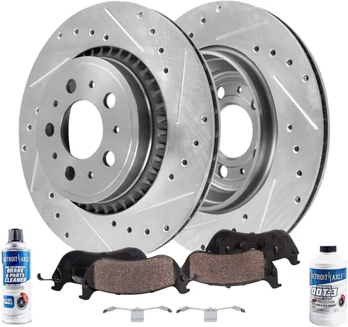 Miniatura 26 de Detroit Axle - Kit de freno trasero para Chrysler Town & Country Dodge Grand Caravan VW Routan, repuesto de pastillas de freno de cerámica
