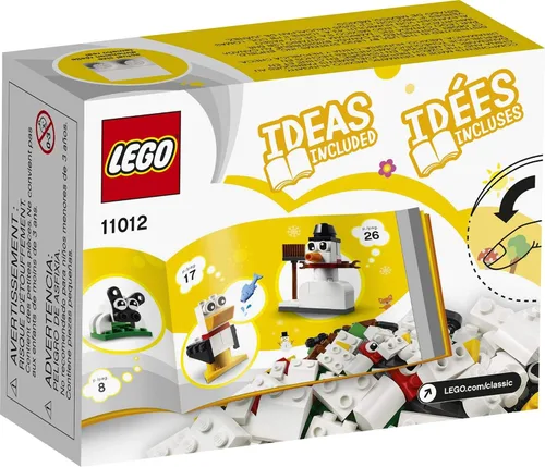 Miniatura 5 de LEGO Classic Creative White Bricks 11012 Kit de construcción; juego de construcción de juguetes para juego creativo con 3 ideas de construcción
