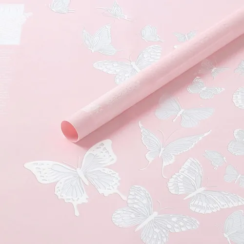 Miniatura 8 de Papel de regalo de flores de mariposa, impermeable, embalaje de regalo, ramo de floristería, 20 hojas de 22.8 x 22.8 pulgadas (marrón)