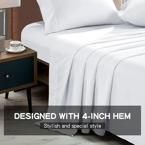 Miniatura 2 de FreshCulture Sábana encimera tamaño matrimonial – Sábana encimera de calidad de hotel – Sábana superior de microfibra cepillada – Ultra suave