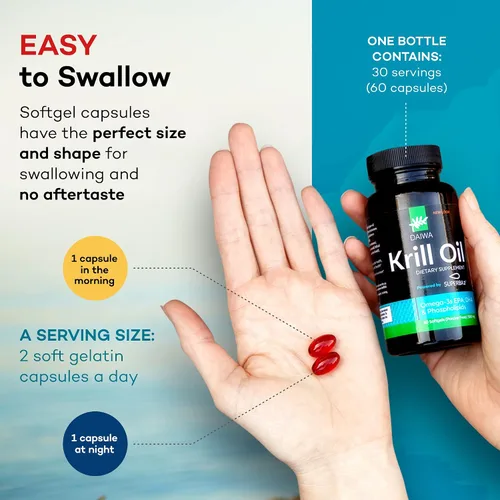 Miniatura 7 de Daiwa Peak Immune 4 - Potenciador natural del sistema inmunológico + aceite de krill Daiwa - Cápsulas de aceite de krill Omega 3