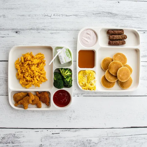 Miniatura 3 de Nordic Ware Bandeja dividida para comidas, juego de 2, color blanco, polipropileno apto para microondas