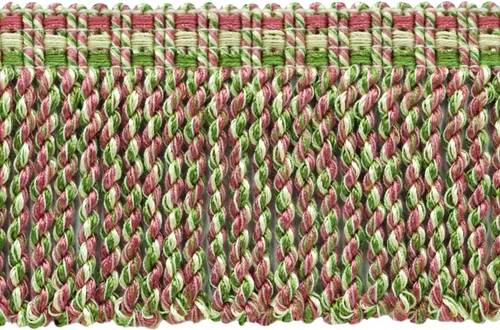 Miniatura 16 de Colección Veranda de 3" (7.5 cm) de largo, borde de flecos de lingote de punto (BFV3), beige rojo cosecha multicolor #VNT21