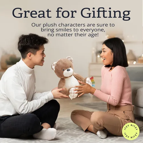 Miniatura 5 de Itzy Ritzy Snuggles Juguete de Peluche – Animal de Peluche Suave para Bebés, Niños y Adultos – Cintas Sensoriales y Telas Texturizadas para Juego