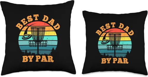 Miniatura 3 de Best Dad by Par Disc Golf Funny Design Co Best Dad by Par Disc Golf Divertida almohada para el día del padre, 18 x 18 pulgadas, multicolor