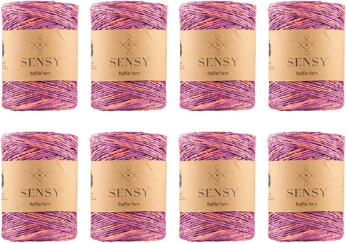 Miniatura 25 de Sensy Premium - Hilo de rafia multicolor (185 yardas, 100% papel, 400)