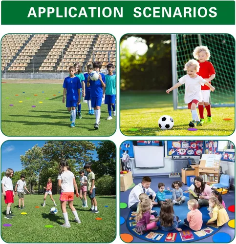 Miniatura 6 de Marcadores de puntos de 4 pulgadas 9 pulgadas de goma antideslizante marcadores de suelo de campo plano conos de poliéster puntos para fútbol
