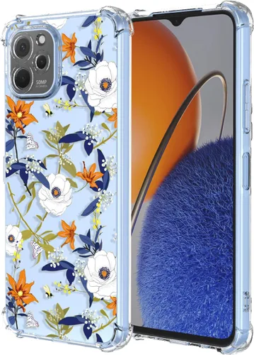 Funda para Huawei Nova Y61 Clear Flower Phone Case Soft TPU a prueba de golpes, antiarañazos, funda protectora para Huawei Nova Y61, flores coloridas