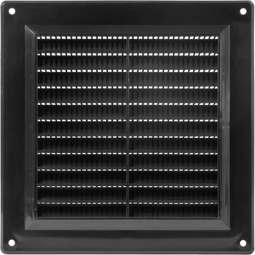 Miniatura 11 de Cubierta de ventilación negra de 5 x 12 pulgadas (exterior), rejilla de ventilación de plástico con malla protectora, cubierta de ventilación