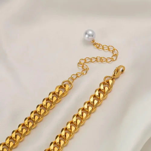 Miniatura 4 de Yarpiany Collar de cadena de eslabones cubanos para mujer, collares de cadena para mujer, collares de oro de moda, collar de oro para mujer