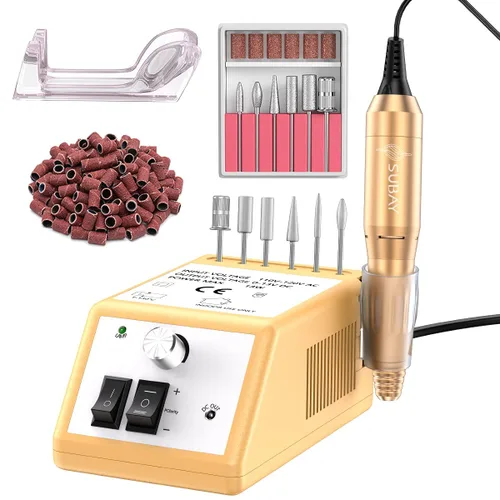 Miniatura 20 de SUBAY Kit Profesional de Esculpido de Uñas Eléctrico para Dedos y Pies, Lima Eléctrica para Manicura y Pedicura con 1 Paquete de Bandas de Lijado