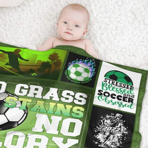 Miniatura 21 de Manta de fútbol para niñas, regalos de fútbol para niñas y niños, manta de franela de forro polar suave y cálida para niñas, regalos de fútbol