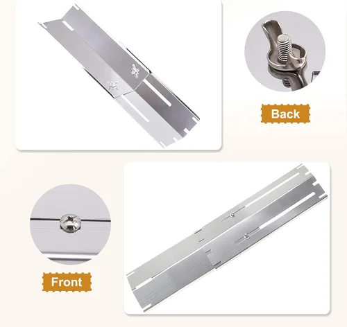 Miniatura 6 de Criditpid Escudo universal de acero inoxidable para placa térmica, tienda de calor, barra aromatizante, cubierta de quemador, piezas de repuesto