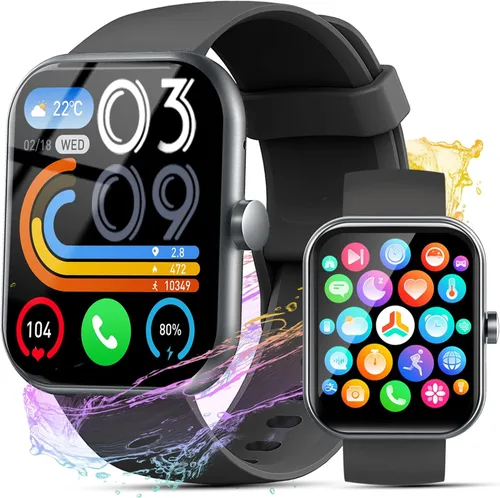 Reloj inteligente para hombres y mujeres (respuesta/hacer llamadas), nuevo reloj inteligente HD de 1.96 pulgadas, rastreador de actividad física con