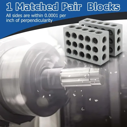 Miniatura 7 de WFLNHB 1 par a juego Precisión 1 x 2 x 3 pulgadas Bloques 23 agujeros 0.0002" Machinist 1-2-3 Set