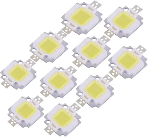 TOPINCN Chip COB SMD, 10 unidades, 10 W, LED cálido o frío, chip SMD COB DC 9-12V para lámpara de inundación, bombilla de repuesto, cuentas de