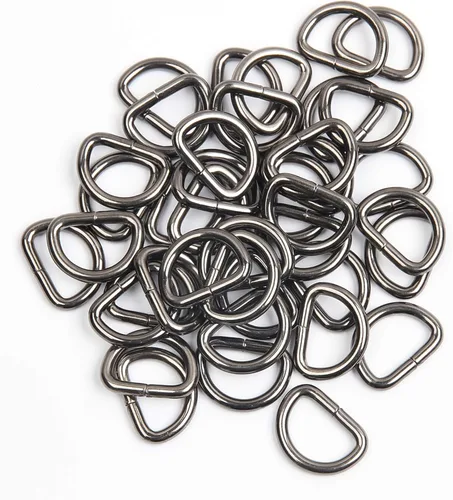 JWBIZ Paquete de 50 anillos en D de metal resistentes extra gruesos de 0.150 in de grosor para coser llaveros, cinturones y correa de perro