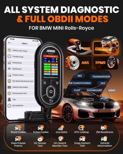 Miniatura 5 de ANCEL BD330 OBD2 Escáner Bluetooth (Actualizado BD310 para BMW) Herramienta de diagnóstico de sistema completo con registro de batería, función