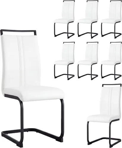 Miniatura 22 de Juego de 2 sillas de comedor modernas con esponja de alta densidad tapizada y patas de metal, sillas para comedor, sillas de comedor de piel
