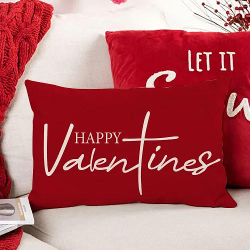 Miniatura 5 de Fundas de almohada para el día de San Valentín de 12 x 20 pulgadas, diseño de corazón rosa, decoración para sofá, decoración del hogar