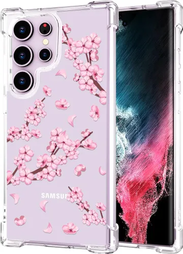 Miniatura 173 de Hungo Funda compatible con Samsung Galaxy S23 con diseño floral y bonito diseño transparente, femenino para mujeres y niñas, con hermoso clavel