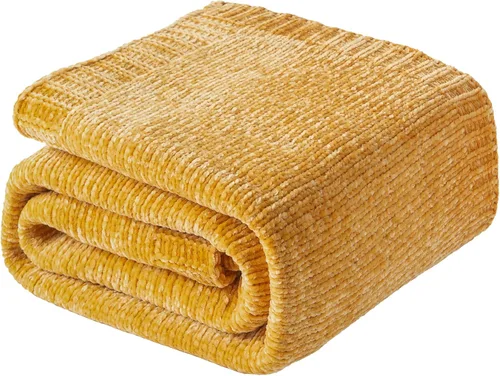 Miniatura 11 de BATTILO HOME Manta de Chenille Verde Oliva para Sofá, Acogedora Manta de Punto para Cama, Sofá, Exteriores, Súper Suave y Cálida, Mantas de Chenille