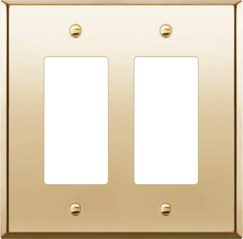 Miniatura 28 de ENERLITES Placa de pared metálica decorativa para receptáculo o interruptor, acero inoxidable 201, resistente a la corrosión, tamaño 2-Gang 4.50" x