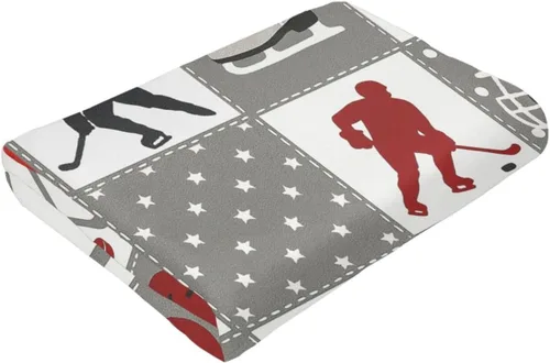 Miniatura 7 de Manta de Hockey Súper Suave Cálida Esponjosa de Vellón Franela Deportiva Manta de Tiro Acogedora Mullida de Felpa Ropa de Cama Mantas Regalos