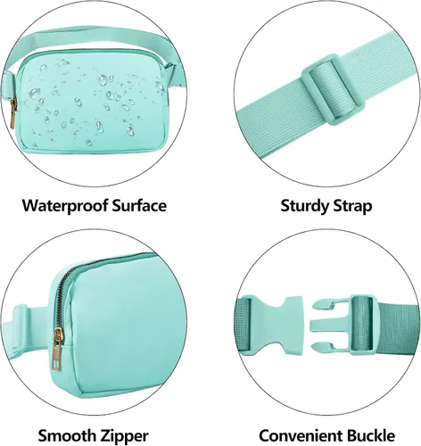 Miniatura 132 de Riñonera cruzada para mujeres y hombres, bolsa para cinturón para senderismo con correa ajustable, riñonera para correr, entrenamiento, deportes