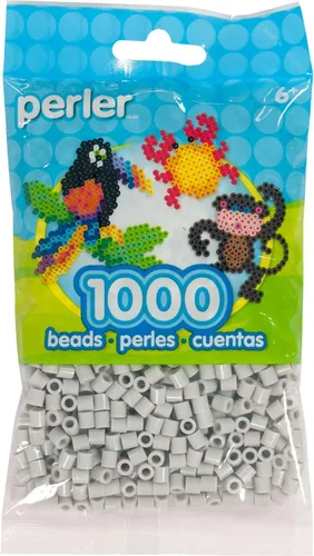 Perler Cuentas fusibles para manualidades, 1000 unidades, gris claro, pequeño