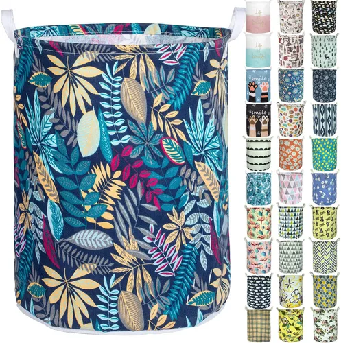 Miniatura 14 de Merdes - Cesta plegable impermeable de 19.7 pulgadas, cesta de ropa sucia, organizador de almacenamiento de lino para colección de juguetes