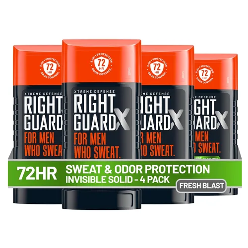 Right Guard Xtreme Defense - Desodorante antitranspirante sólido invisible, aroma Fresh Blast, desodorante 5 en 1 en los que los hombres pueden