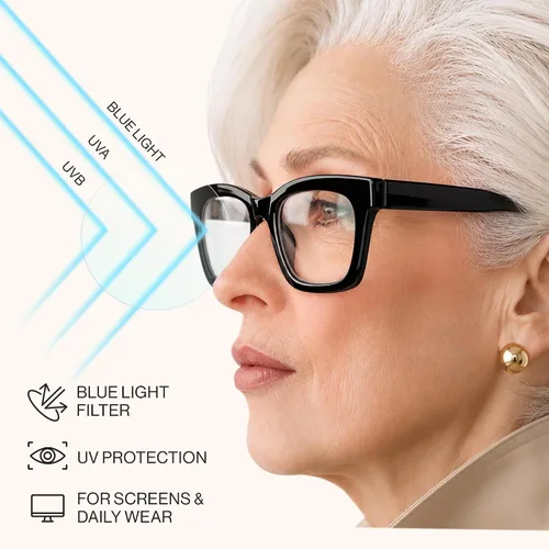 Miniatura 4 de CCVOO Anteojos de lectura estilo Oprah para mujeres, elegantes anteojos, lectores de luz azul para mujeres, anteojos de lectura Mezcla A1