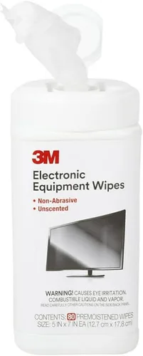 Miniatura 4 de 3M Toallitas de limpieza para equipos electrónicos, 1 capa, 5.5 x 6.75, sin perfume, blanco, 80bote