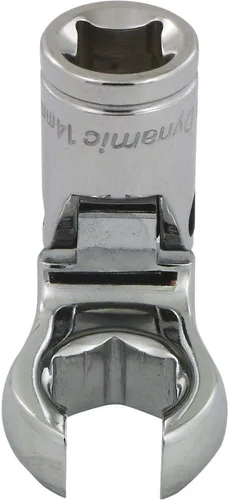 Miniatura 7 de Dynamic Tools D008760 3/8 "Drive Metric 0.394 in Flex Head con Crow Foot Flare Nut Socket, acabado cromado