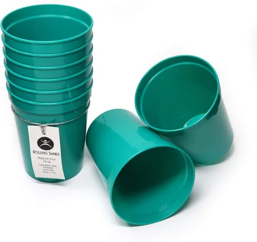 Miniatura 27 de Rolling Sands Vasos de plástico reutilizables para estadios de 16 onzas, paquete de 8, fabricados en Estados Unidos, sin BPA, aptos para Negro
