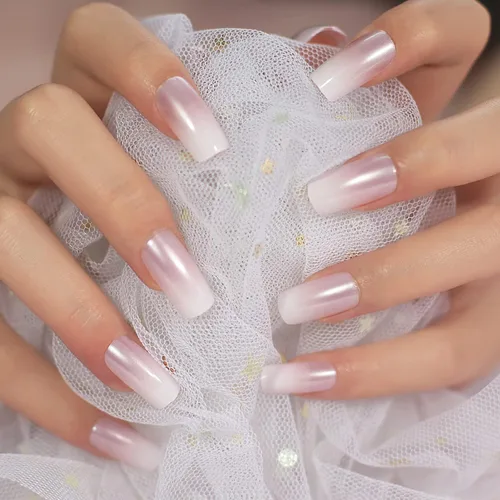 Miniatura 21 de Elevenail - Uñas postizas de longitud media, punta vino rojo, uñas postizas de cobertura total, uñas postizas cortas, uñas falsas, uñas falsas Rojo