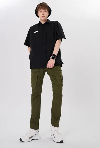 Miniatura 6 de Plaid&Plain Pantalones cargo ajustados con rodillas articuladas para hombre