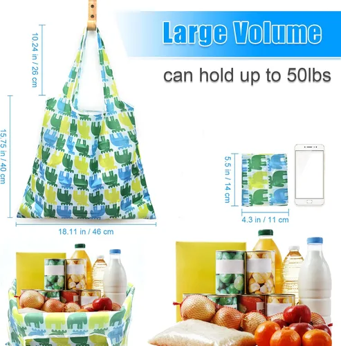Miniatura 2 de 6 bolsas de comestibles reutilizables extragrandes de 50 libras, bolsas de compras plegables para comestibles, bolsa de playa, bolsas de nailon