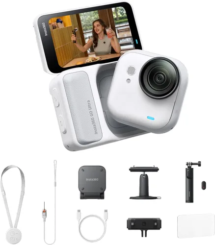 Miniatura 15 de Insta360 GO Ultra - Cámara de vlogging 4K pequeña, manos libres, cámara POV, sensor de 1/1.28 pulgadas, peso de 1.87 oz, FOV de 156°, duración