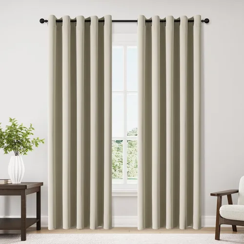 Miniatura 41 de ChrisDowa - Cortinas de cenefa pequeñas para cocina, cortinas cortas con ojales y aislamiento térmico para oscurecer la sala y habitación