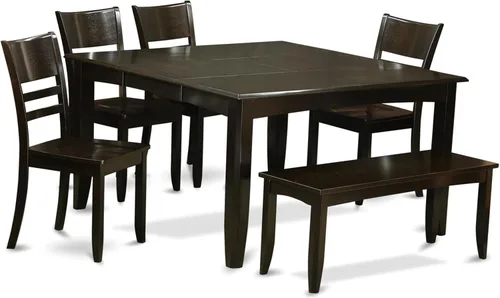 Miniatura 8 de East West Furniture PFLY5-CAP-LC - Juego de mesa de comedor de 5 piezas, incluye una mesa de cocina cuadrada con hojas de mariposa y 4 sillas