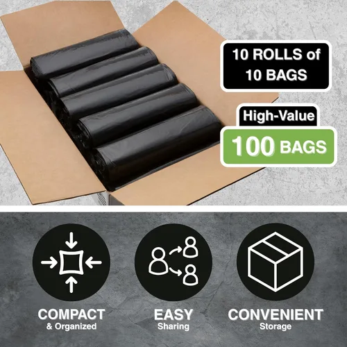 Miniatura 3 de Top Knot Bags Bolsa de basura de 45 galones, 40 x 46 pulgadas, 1.2 mil, color negro, 100 unidades, 40 galones, 41 galones, 42 galones, 43 galones