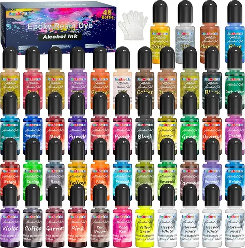 Miniatura 7 de FansArriche Tintas de Alcohol para Resina, Juego de 16 Colores de Tinta de Alcohol de Alta Concentración para Resina Epoxy, Tinta de Resina a Base