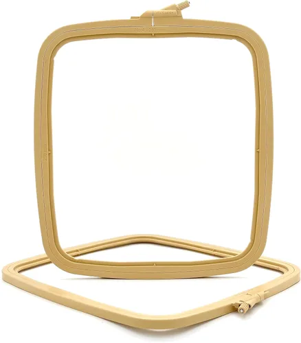 Miniatura 25 de Nurge 5 aros cuadrados grandes de plástico para bordar, aro de costura cruzada, aro de aguja perforadora, multicolor